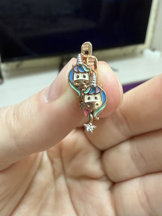 Серьги детские серебро в золочении