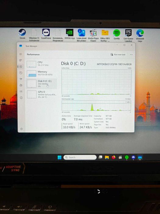 Laptop ASUS TUF A15 / RYZEN 7 / 16 GB RAM DDR5 / RTX 4060 * Krom Amanet Margeanului *