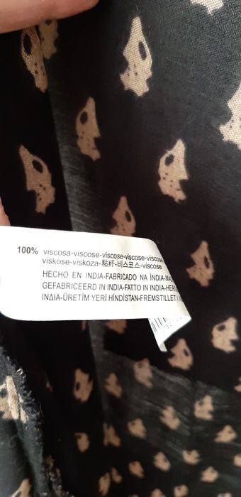 Chimono lung Zara,negru cu bej,superb L