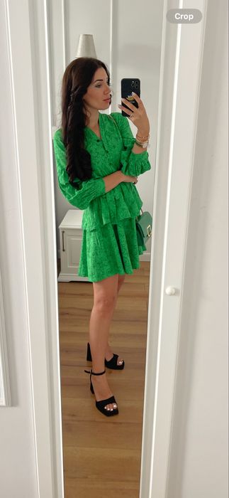 Къса зелена рокля 36