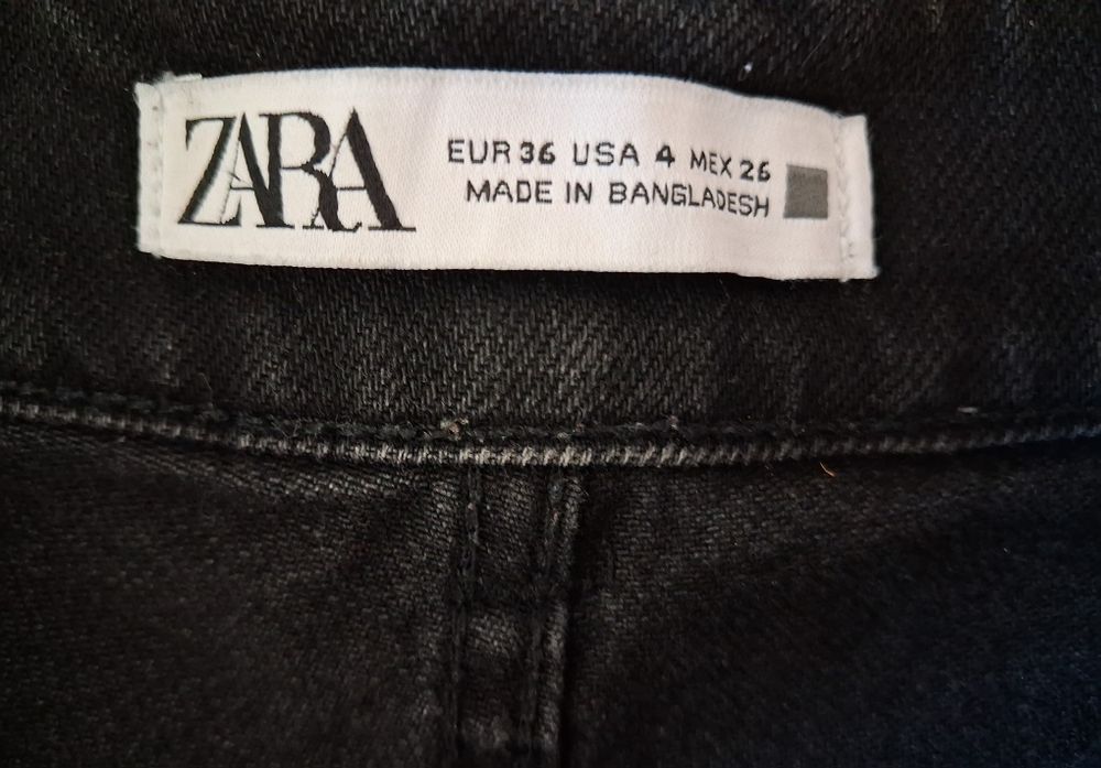 Черни дънкови шорти ZARA с висока талия