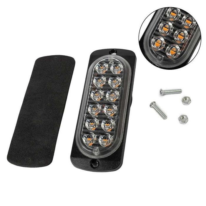 Lampa avertizare stroboscop semnalizare LED 4 - 6 sau 12 LED 12-24V