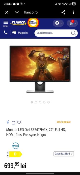 Vând monitor DELL 1ms