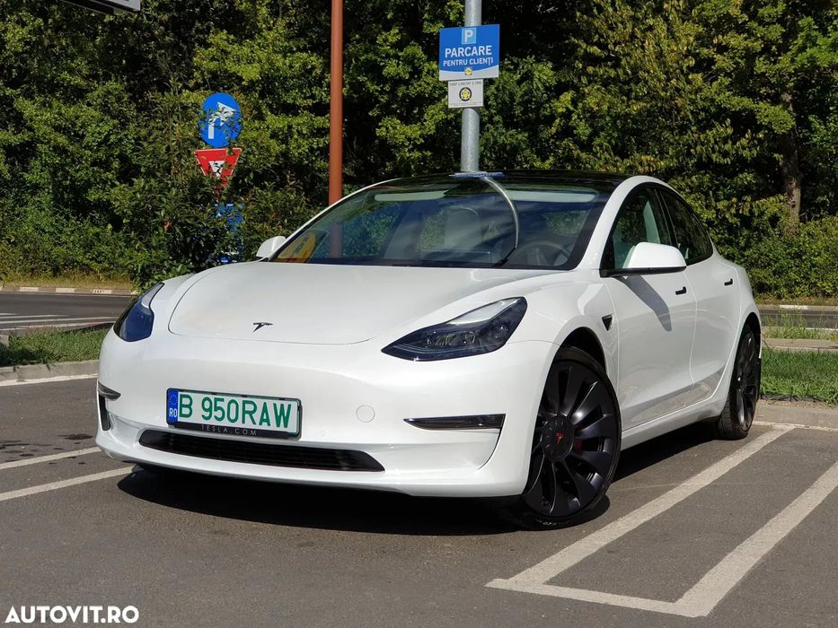 Tesla Model 3 Performance, Impecabil, TVA Deductibil, Garantie, Senzori de Parcare