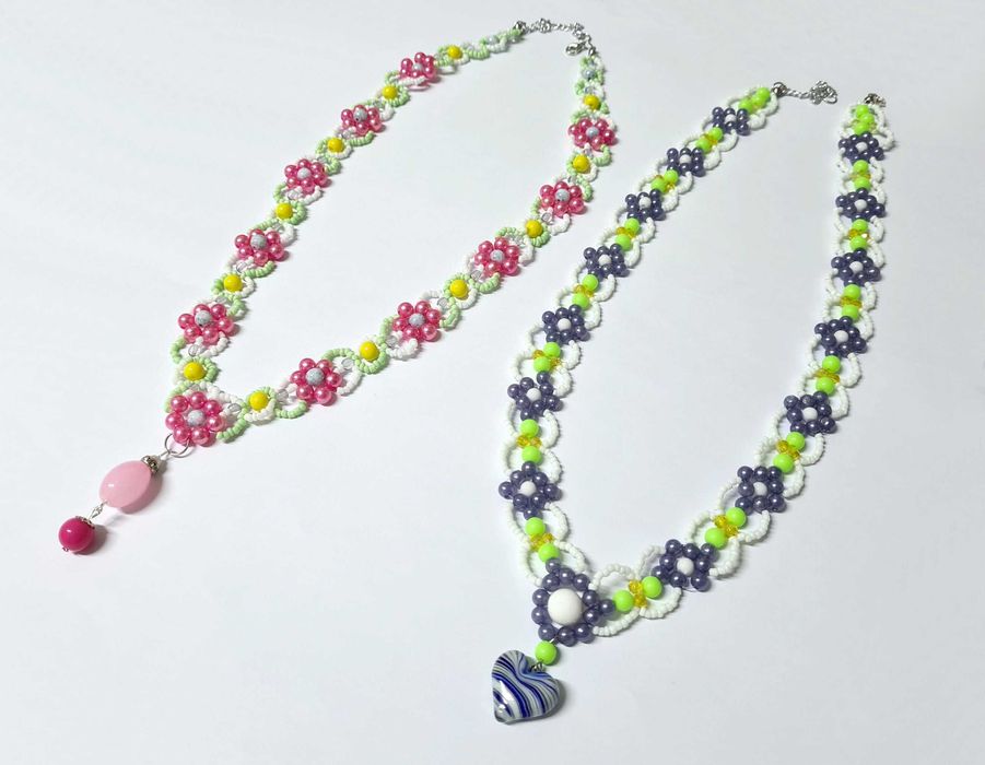 Reducere! Seturi florale, coliere florale si bratari, frumoase margele