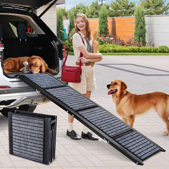 Rampa pentru caini foldabila SnaglePaw, 170 cm, cu suprafata antiderapanta, pana la 110 kg, pentru masini, camioane si SUV-uri