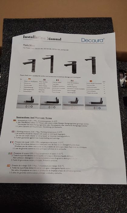 Baterie chiuvetă nouă