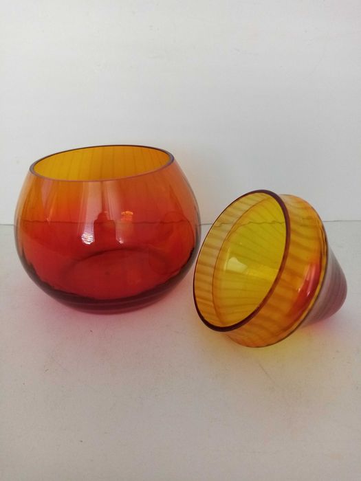 Винтидж пепелници  кристално стъкло Мурано,ковано желязо, стъкленица.