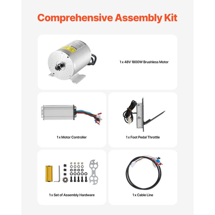 Kit Motor Electric 1800W 48V 4500rpm & Controler Viteză