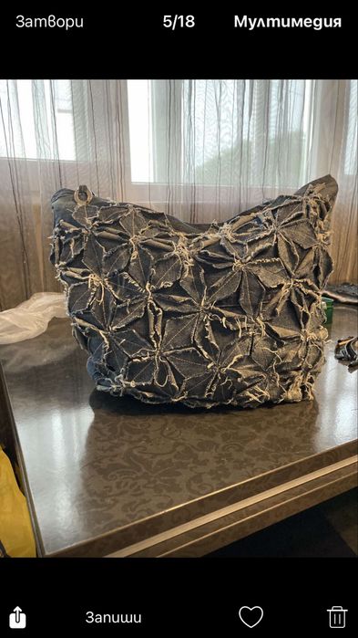 Дамска чанта от деним ръчно правена