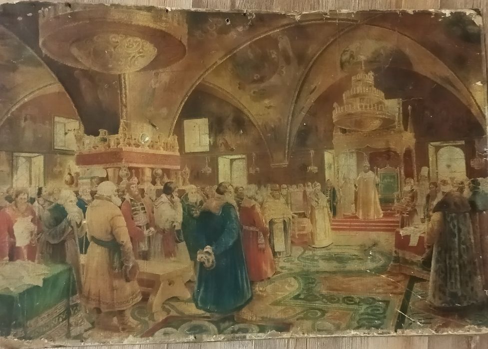 Подлинная старинная хромолитография 1890-ых гг печати.