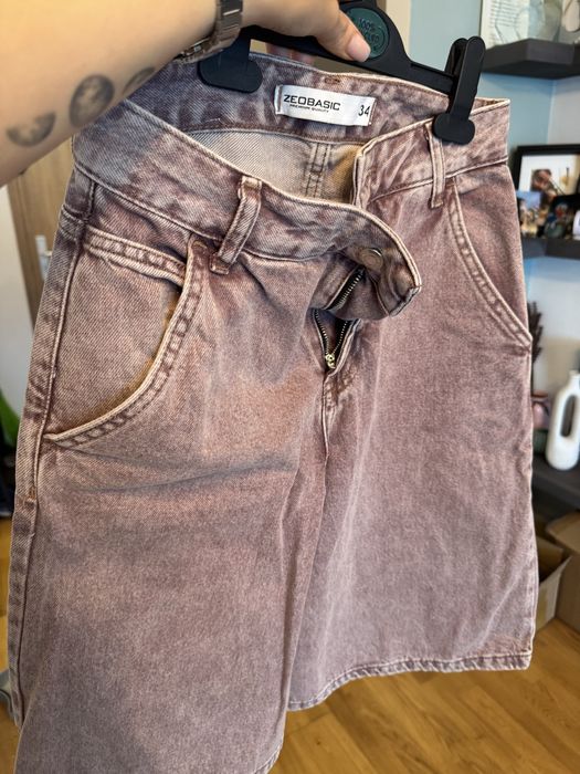 Blugi zeo basic wide leg scurți