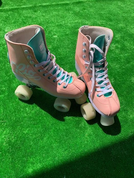 Patine cu rotile Rio Roller Script Peach/Green.