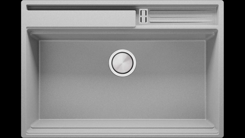 Сива кухненска мивка от гранит Осло 80 Премиум 780 x 530 мм