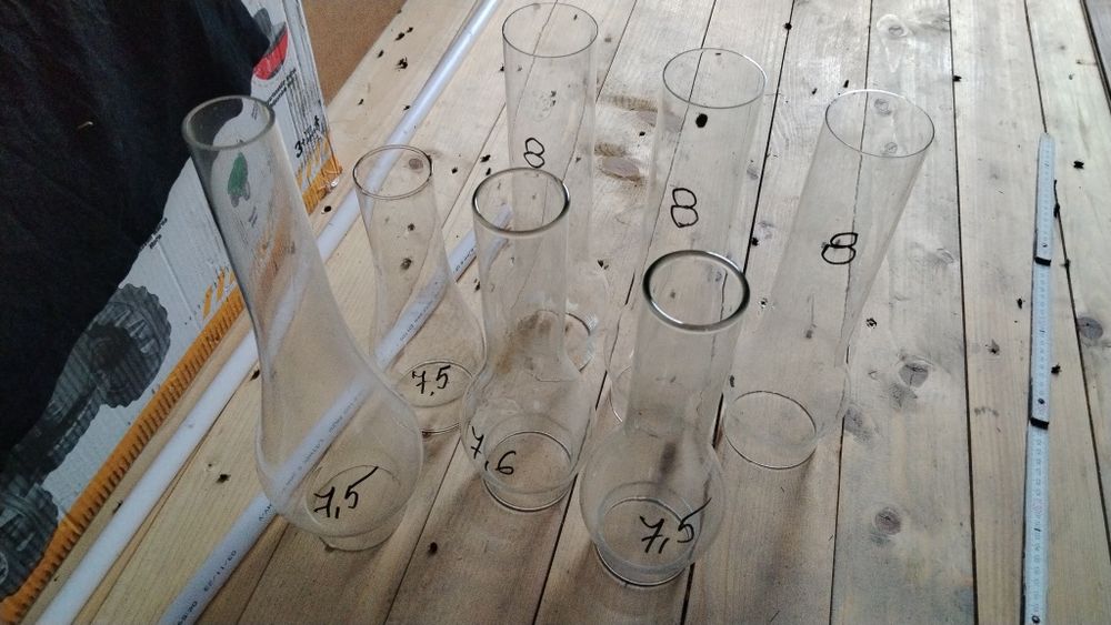 Sticle lampă gaz, opalină petrol diferite dimensiuni