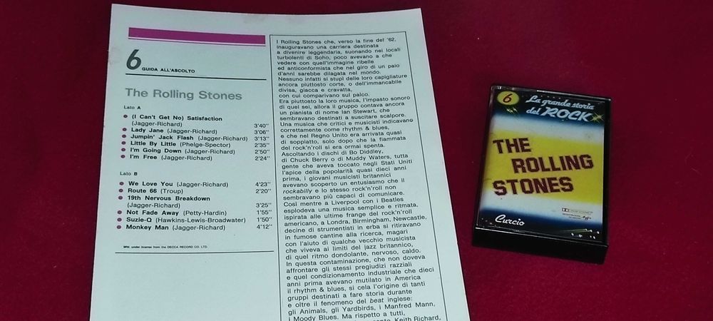 Caseta audio de colectie  din seria  LE GRANDE STORIA DEL ROCK DIN 1981 - THE ROLLING STONES.