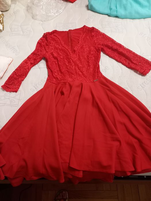 Червена елегантна рокля Escuara