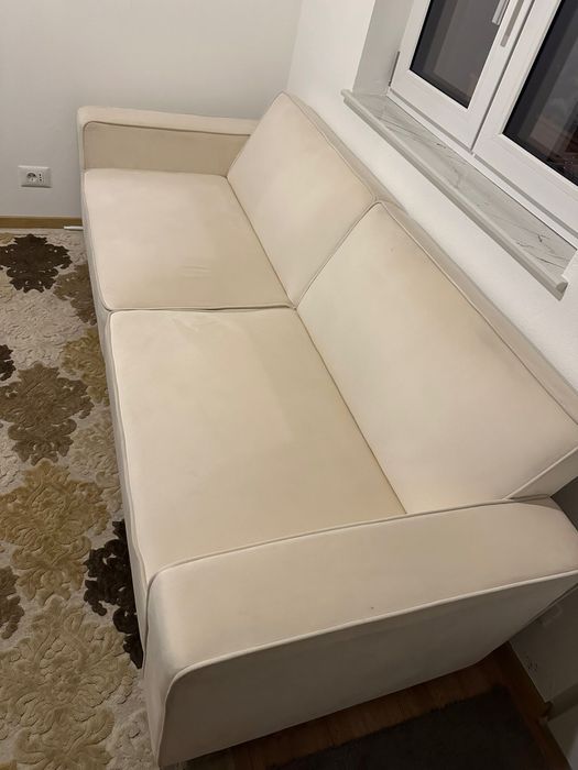 Canapea nouă extensibilă crem modernă