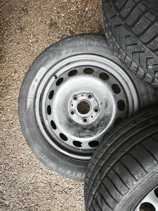 16" 3броя оригинални железни джанти с гуми за Vw Golf,Touran,Caddy,Pas