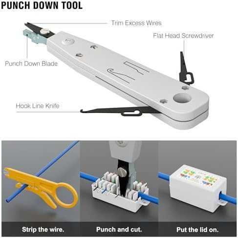 Нов Комплект RJ45 кримпер с тестер, Cat6/Cat6a конектори и куплери