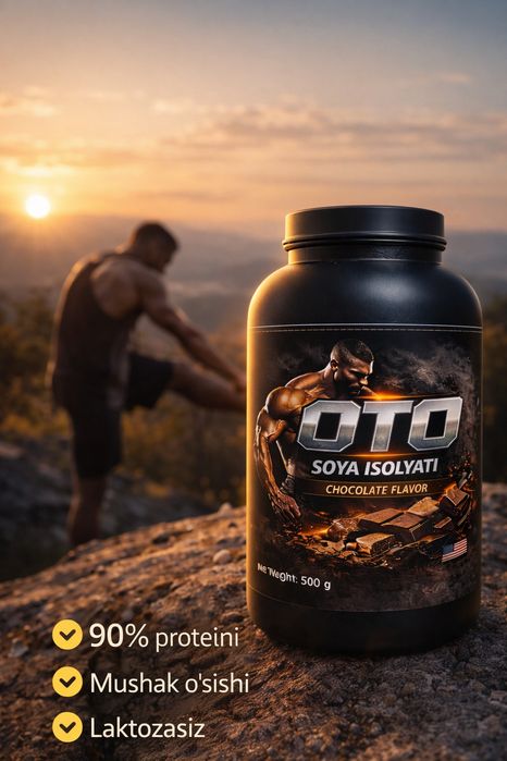 Soya isolyati 90% protein. Shokolad tamli