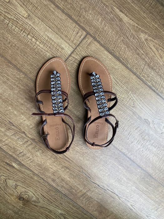 Sandale joase ENZO Angiolini mar. 6,5 (36-37), talpa piele, noi