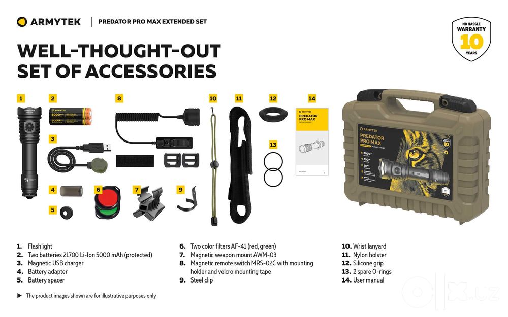Охотничий фонарный набор Armytek Predator Pro Max Extended Set