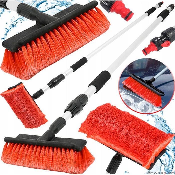 Perie telescopica pentru spalat, curatat auto, maner 145-250 cm, Verke