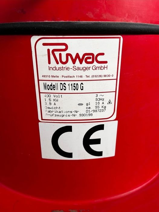 Aspirator industrial RUWAC DS 1150 G – trifazic 400V