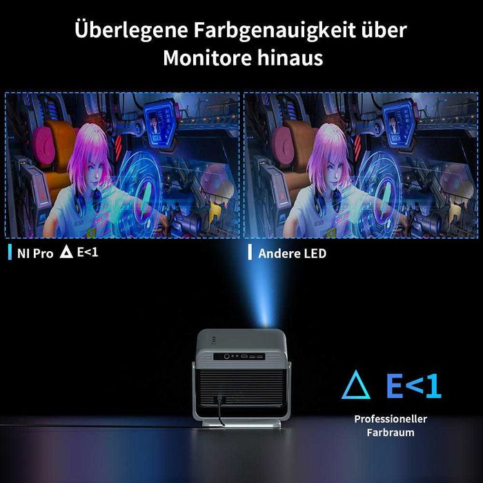 H10 500lum Интелигентен преносим проектор 5G WIFI LED видео Full HD