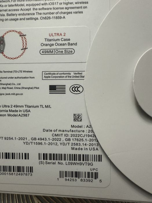 Apple watch ultra 2 sigilat (gps +celular