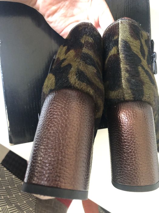 Botine piele naturala/par natural de ponei