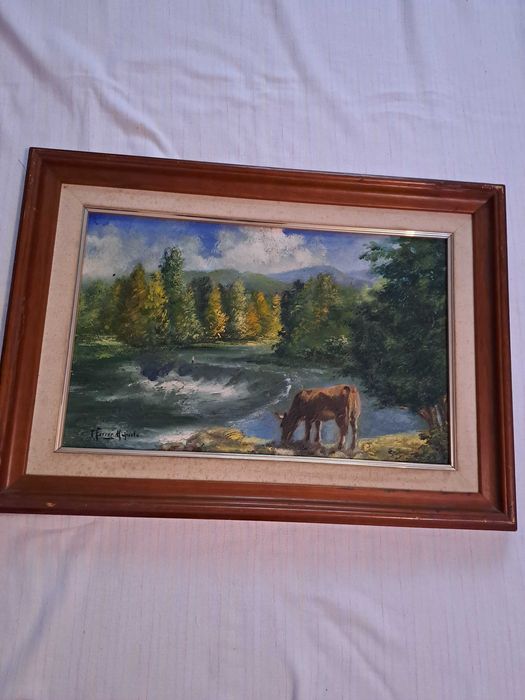 tablou pictura pe pfl 72/52 cm semnat Ferrer Miguel