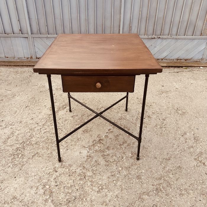 Италианска винтидж маса с чекмедже – Mid Century, метална конструкция