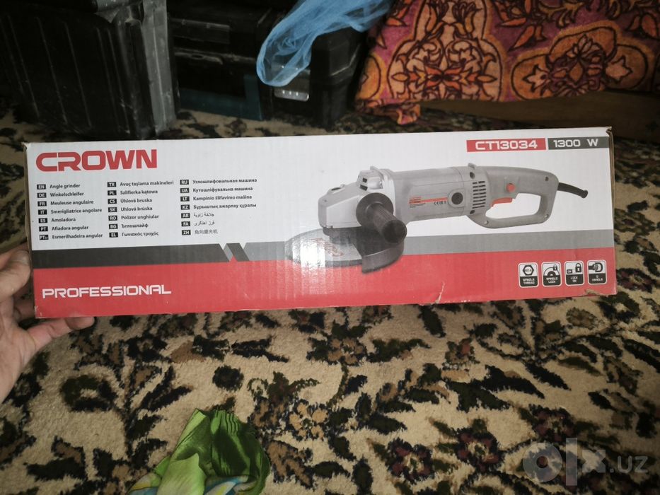 CROWN CT13034 Professional 180 mm Bolgarka – 1300W (Yangi) ORGINAL