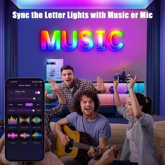 Litere LED ale alfabetului cu alimentare USB, contro