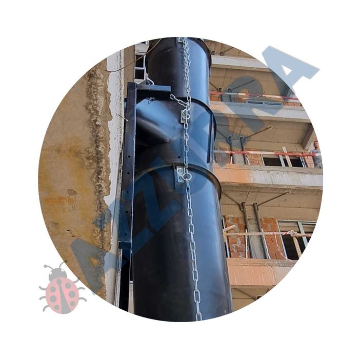 tubulatura moloz, JGHEAB moloz, tobogan evacuare moloz PVC RANFORSAT