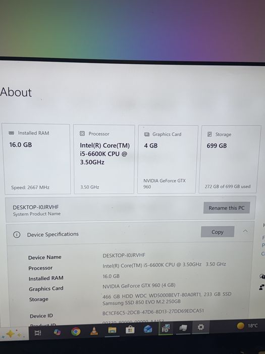 Unitate PC Gaming i5 6600K SSD Samsung EVO 850 M2 Video 4G 16gb ram ddr4 hyper x