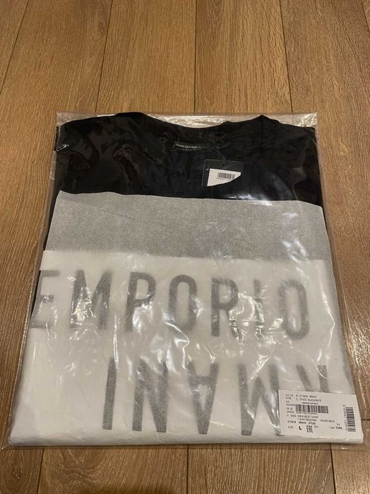 EMPORIO ARMANI, Оригинална черна тениска , размери: S,M,L,XL и XXL