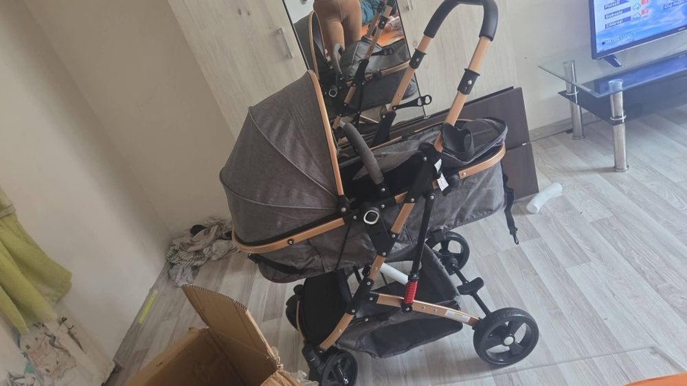 Carucior 2 în 1 gri