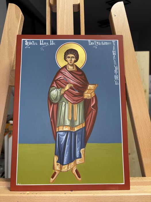 Icoana pictata manual-Sfantul Pantelimon