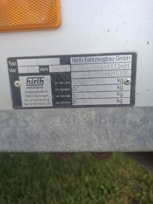 Remorca 750kg hirth