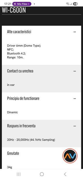 Casti wireless Sony WI-C600N
