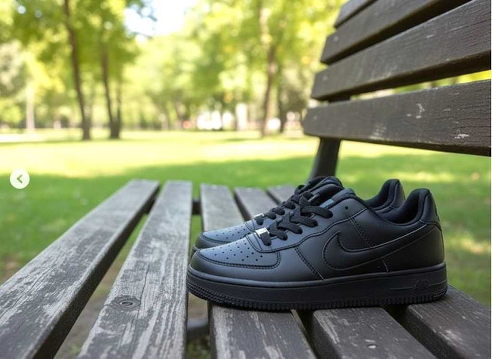 Adidasi Nike Air Force 1 Triple Black / Model Fete Baieti