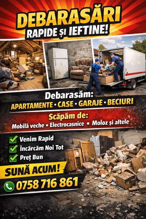 Debarasări la domiciliu apartamente case poduri