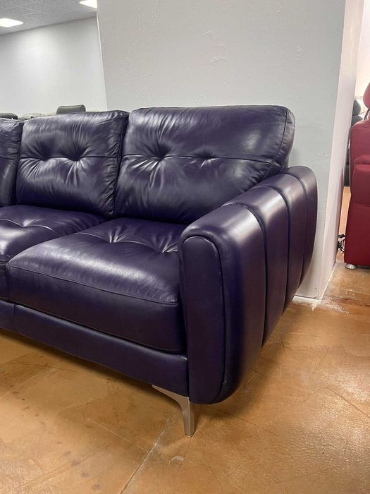 Лилав кожен ъглов диван