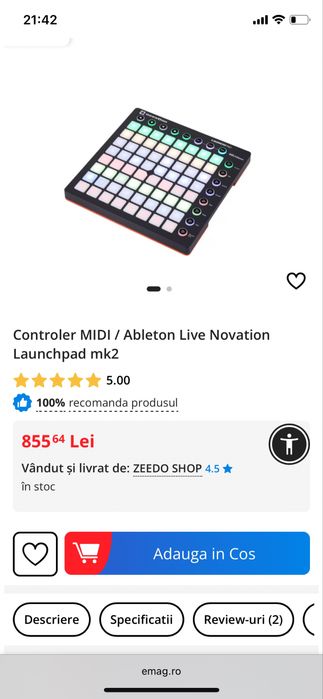 Novation Launchpad MK2 RGB - CA NOU, Cu Licență Ableton Live Lite!