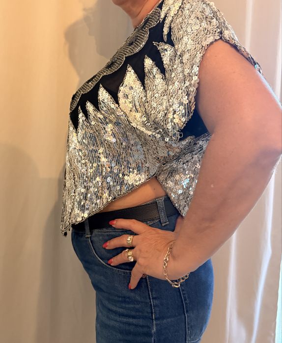Bluza cu paiete 100% matase