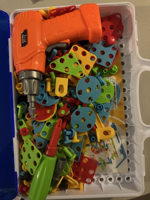 Мозайка за строене с винтоверт детски на батерии