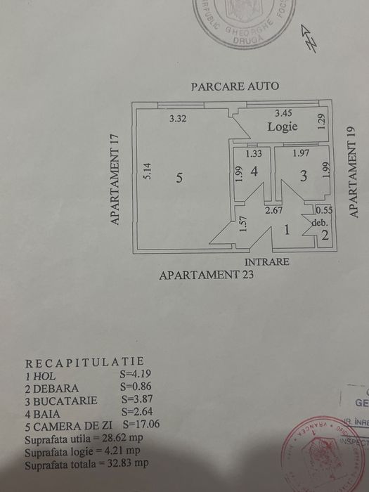 Garsoniera - Zona Sud Focsani etaj 2/4